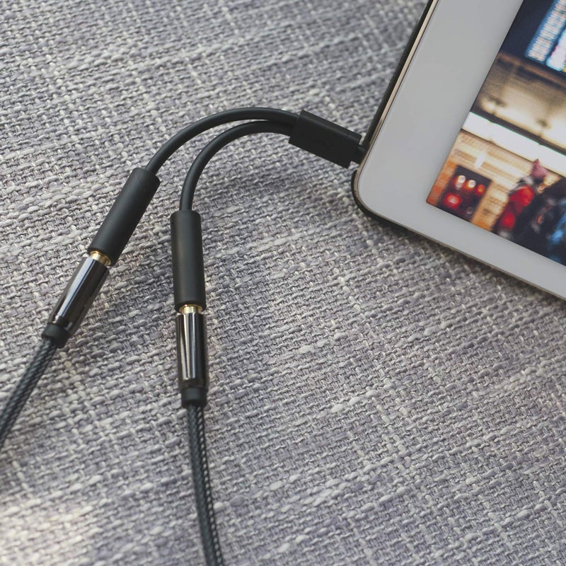 Zeskit 3.5mm Jack Stereo Audio Splitter Y Cable for Connecting 2 Earphones Headphones to iPhone iPad Switch and More - Image 5